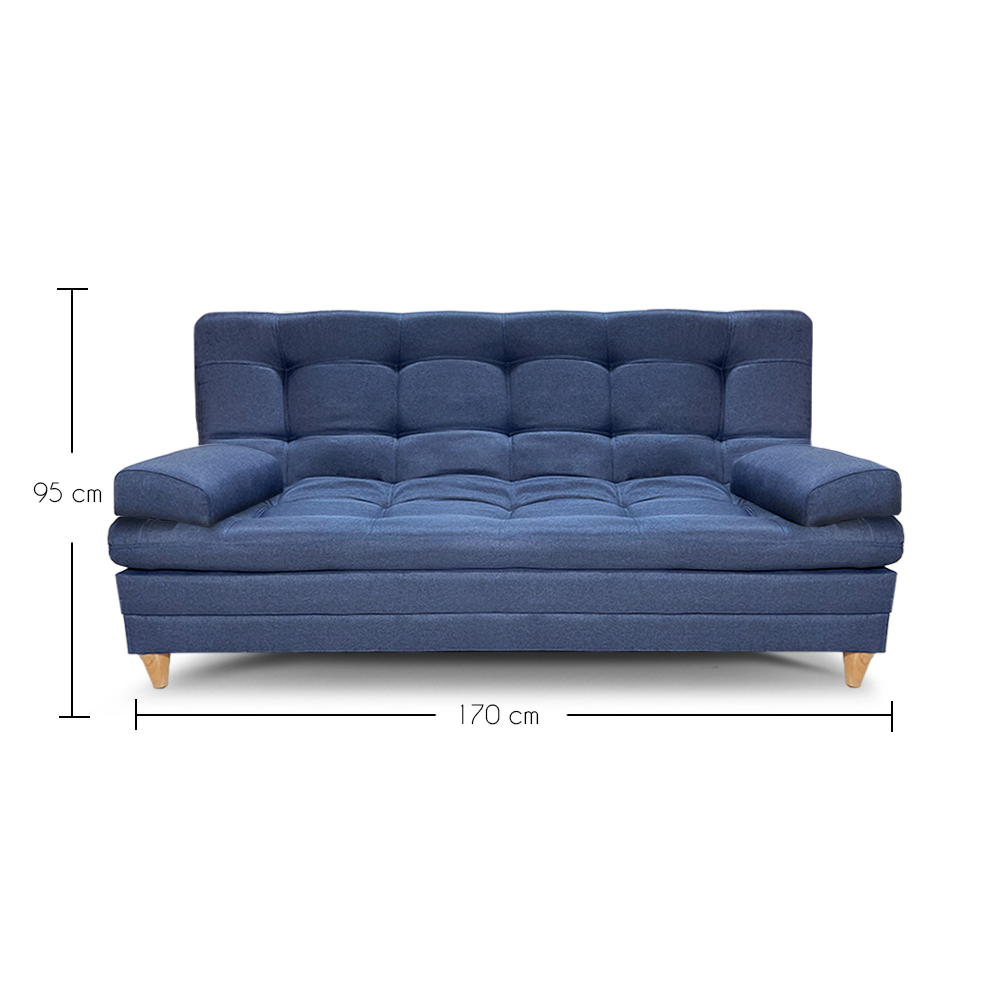 SofáCama Tous 3 Posiciones Tela Lino Azul