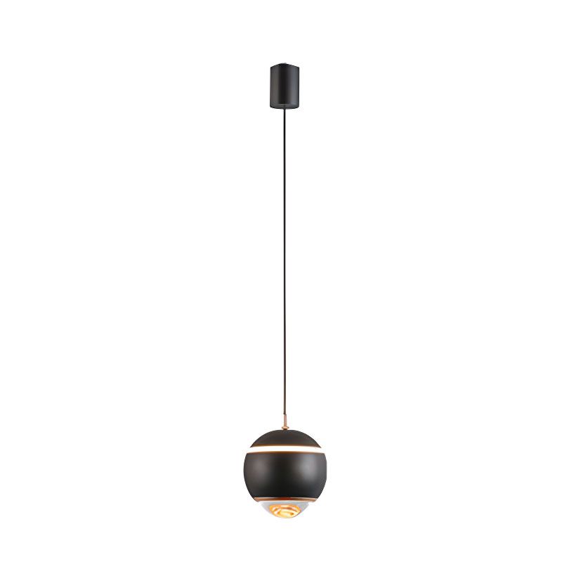 LAMPARA ESFERA BORDE LUZ NEGRO MATE