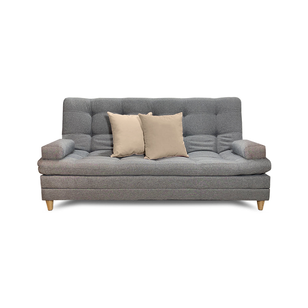 Sofácama Tous 3 Posiciones Tela Lino Gris + Cojines