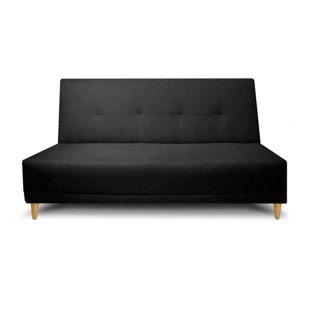 SofáCama Trump 3 Posiciones Tela Lino Negro