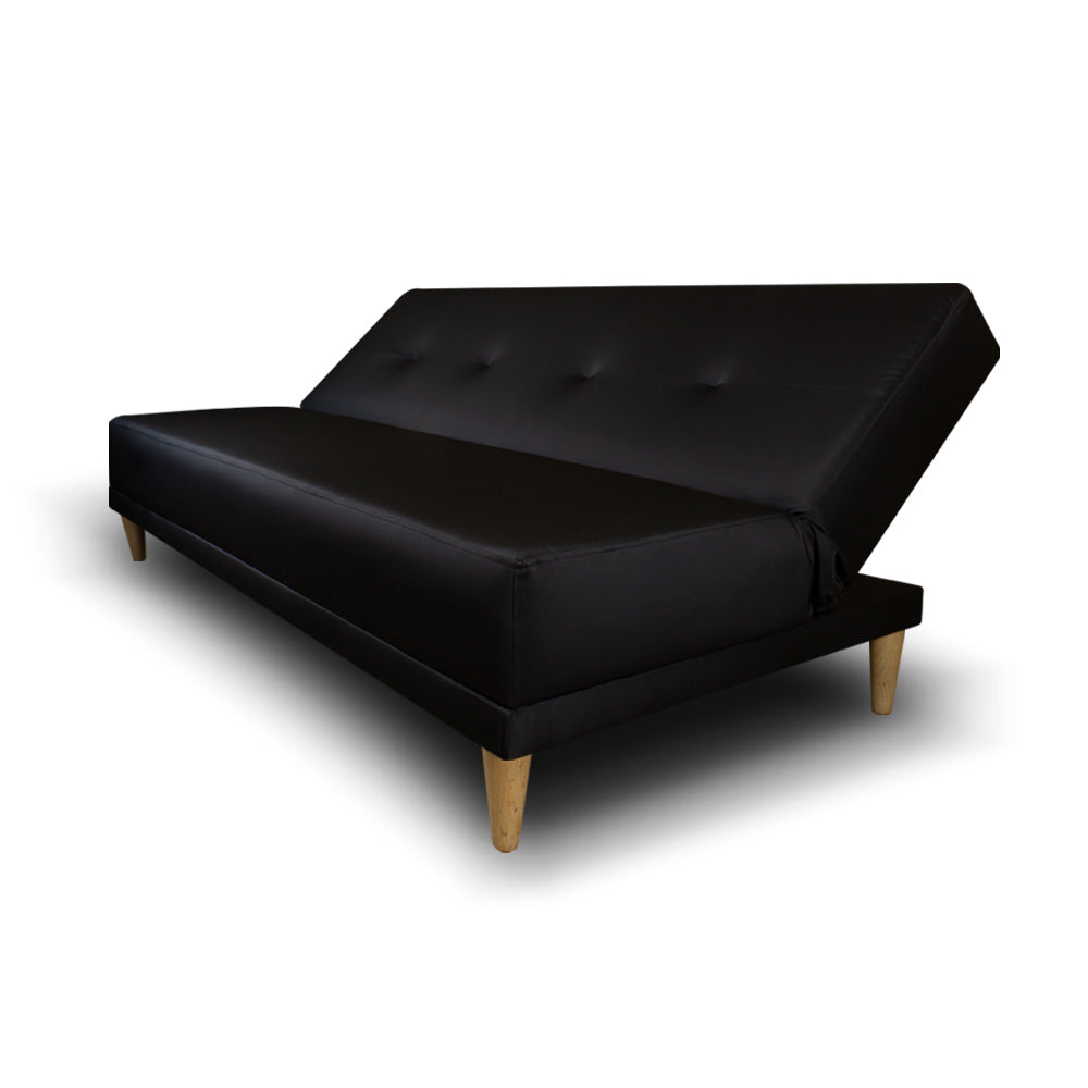 SofáCama Trump 3 Posiciones Tela Lino Negro