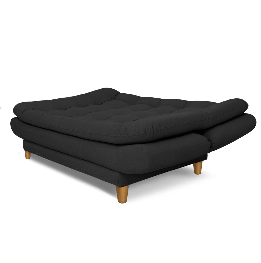 SofáCama 3 Posiciones Cosmo Lino negro