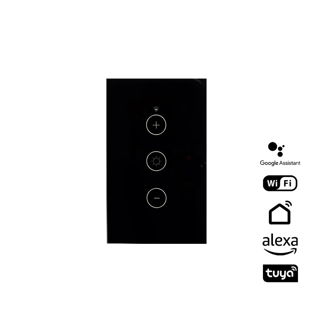 Interruptor sencillo inteligente Negro Dimerizable