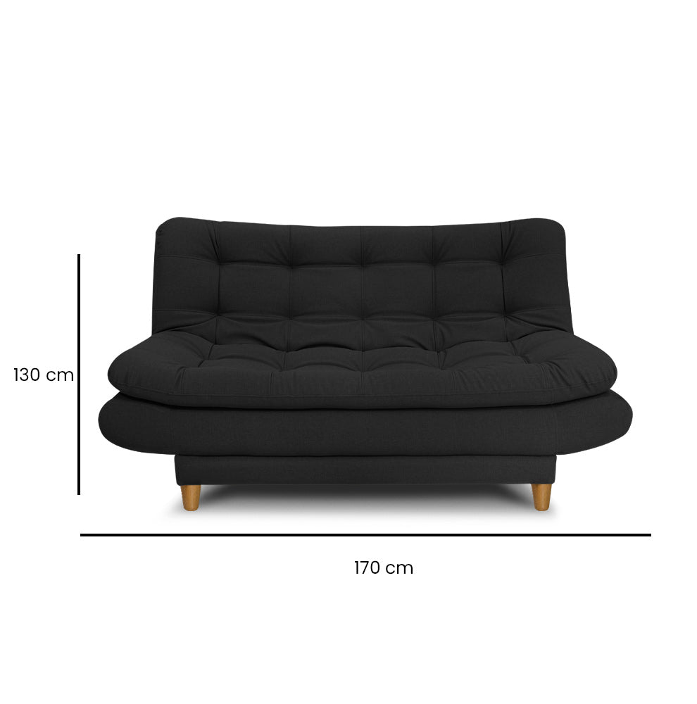 SofáCama 3 Posiciones Cosmo Lino negro
