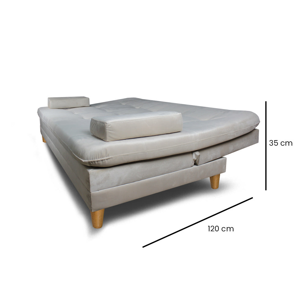 SofáCama Tous 3 Posiciones Tercio pelo Beige + Cojines