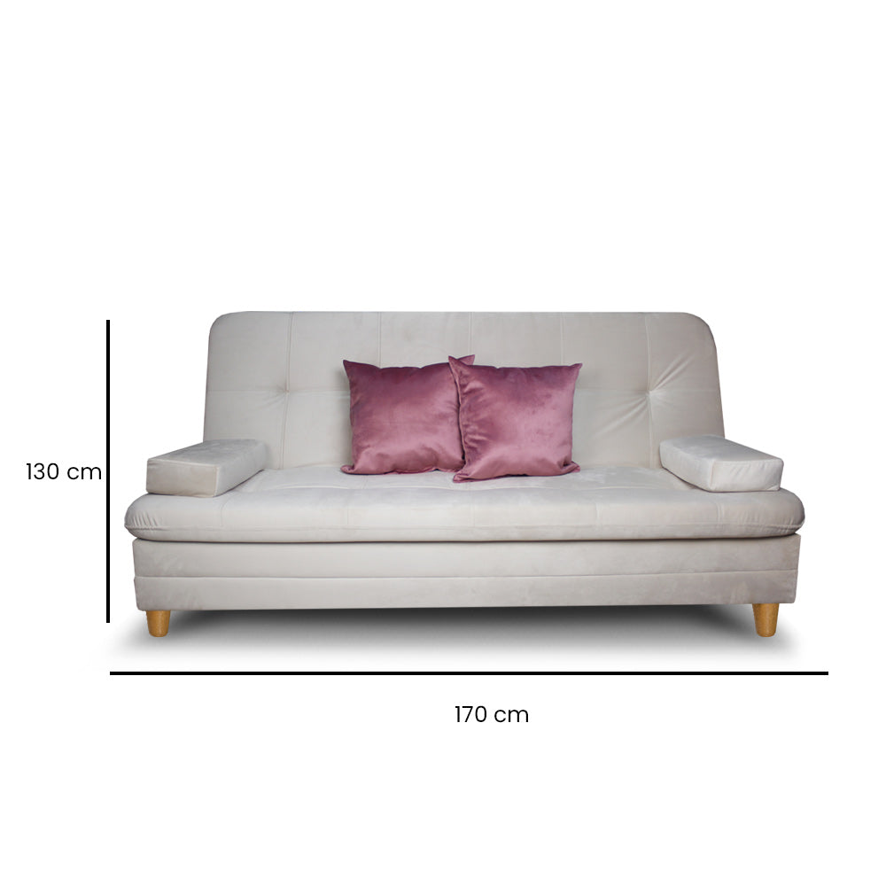 SofáCama Tous 3 Posiciones Tercio pelo Beige + Cojines