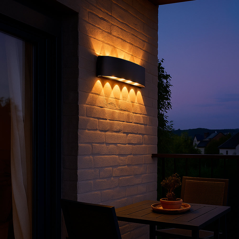 Aplique UP DOWN de Exterior 12w Negro