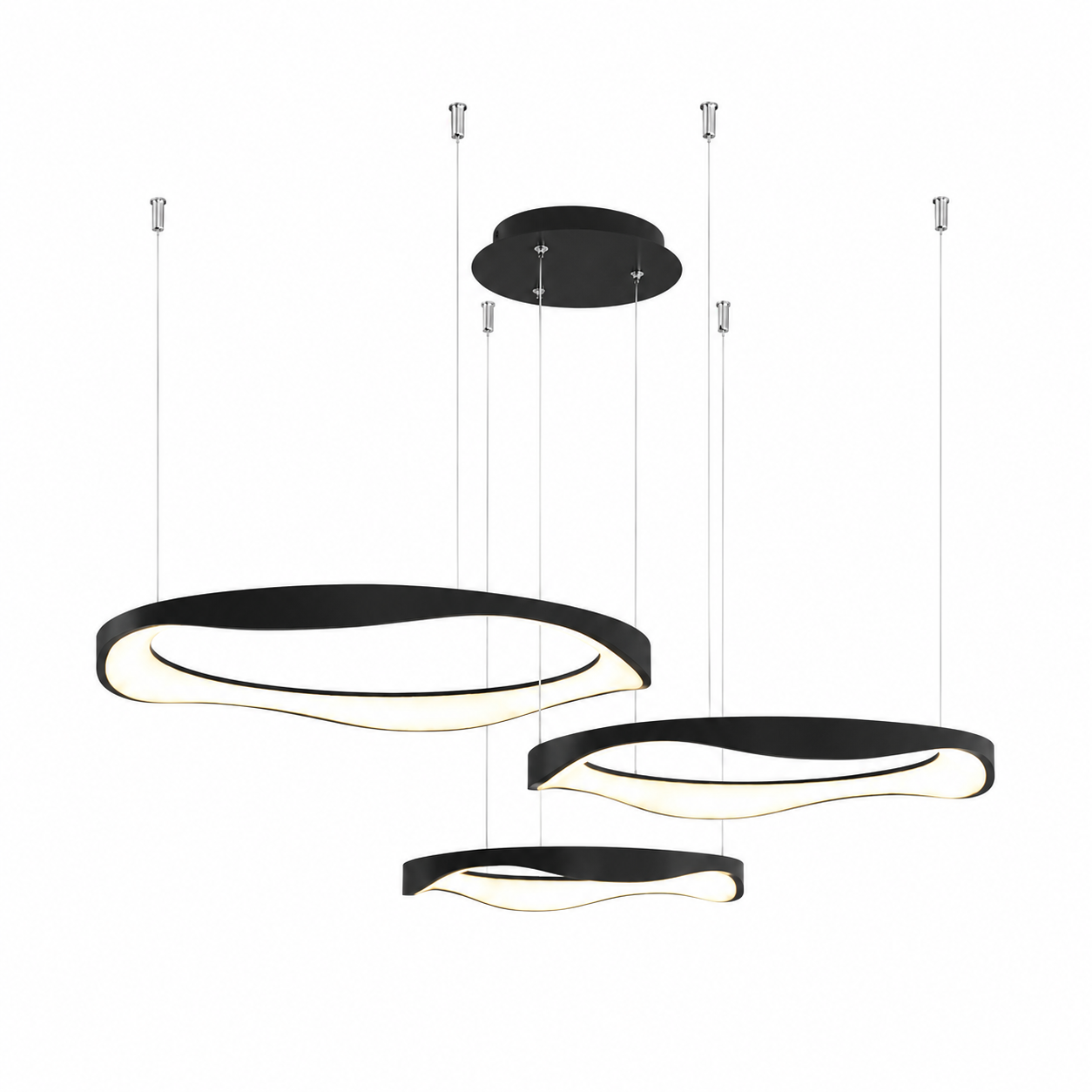 LAMPARA GEOMETRIC 3 AROS NEGRA