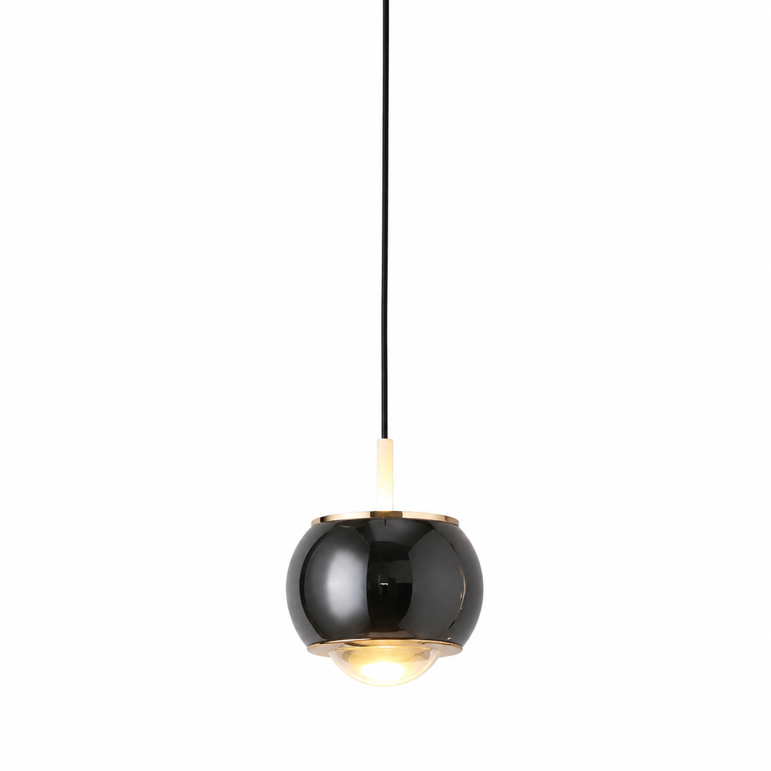 LAMPARA SEMIESFERA NEGRO BRILLANTE