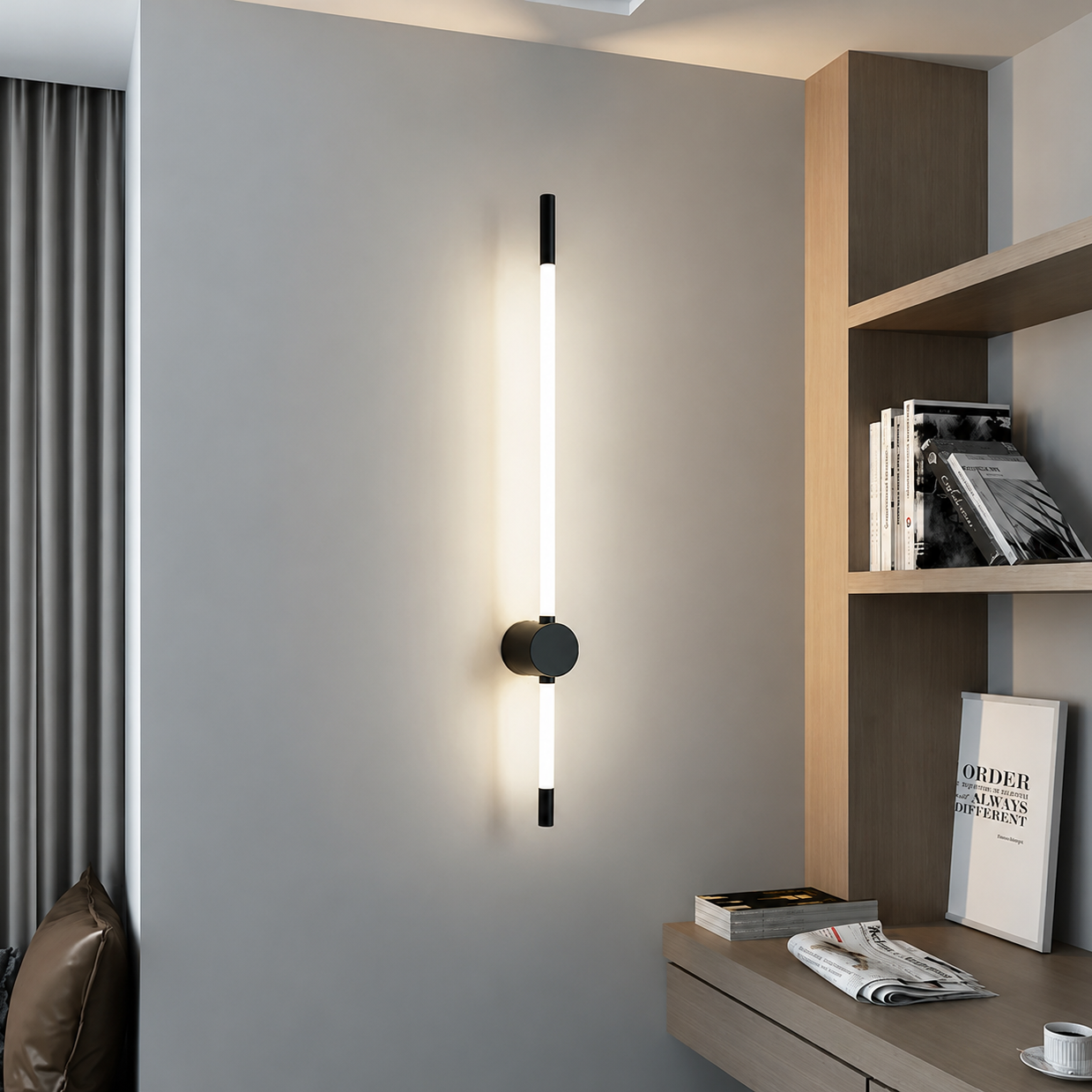APLIQUE BARRA LED GLASS NEGRO