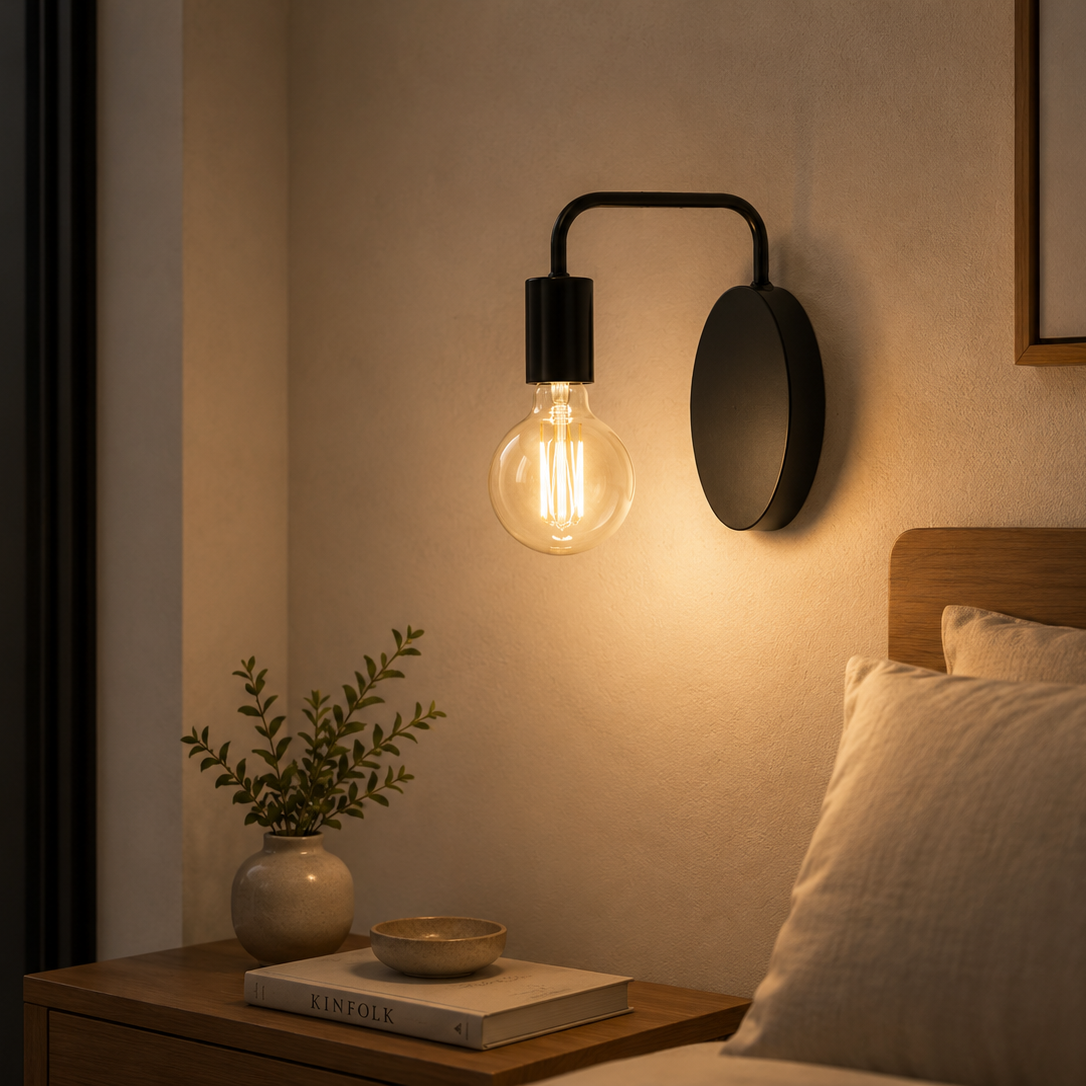 Lampara de pared Lupin Negro