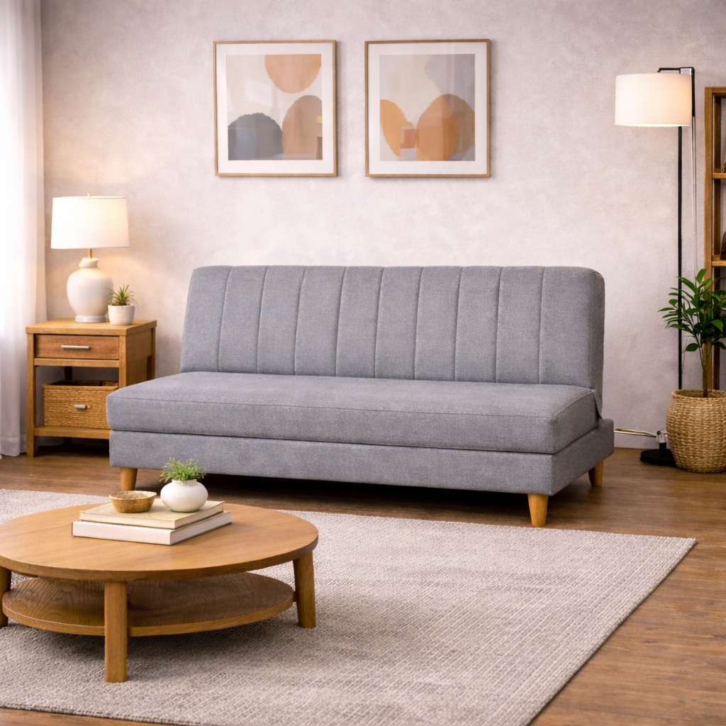 SofáCama Otto 3 Posiciones Lino Gris