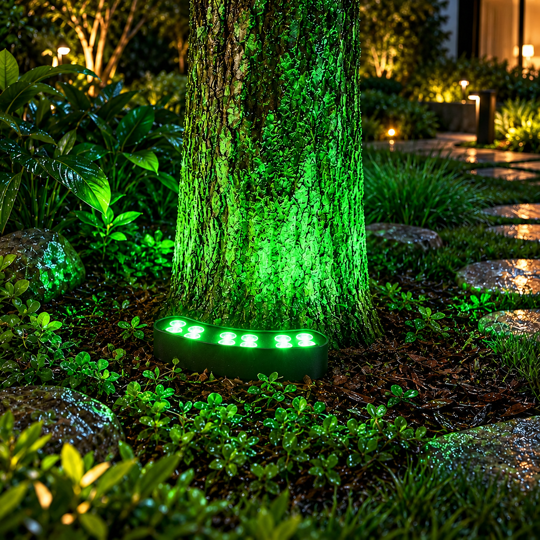 ANILLA LED PARA JARDINES Luz verde