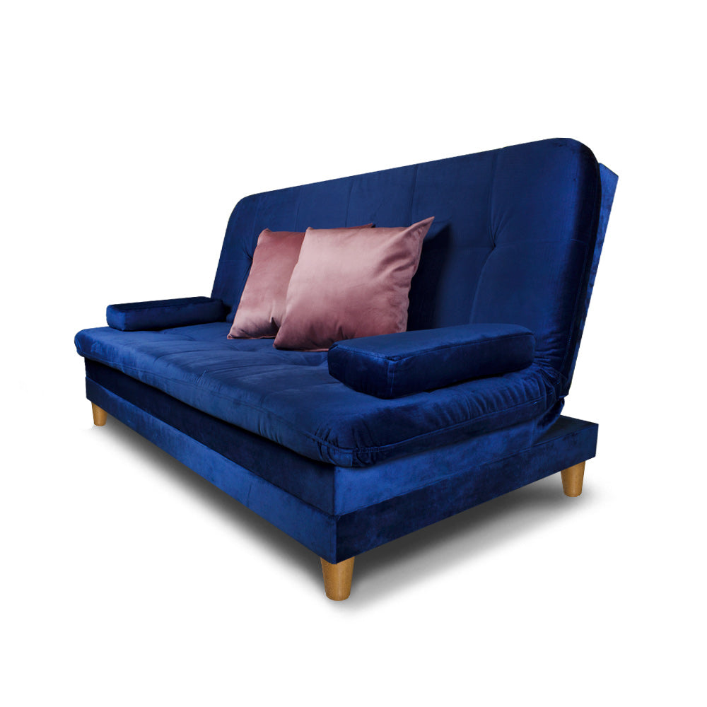 SofáCama Tous 3 Posiciones Tercio pelo Azul + Cojines