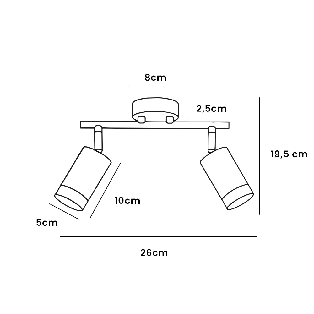 Aplique De Pared o techo X2 putin Negro