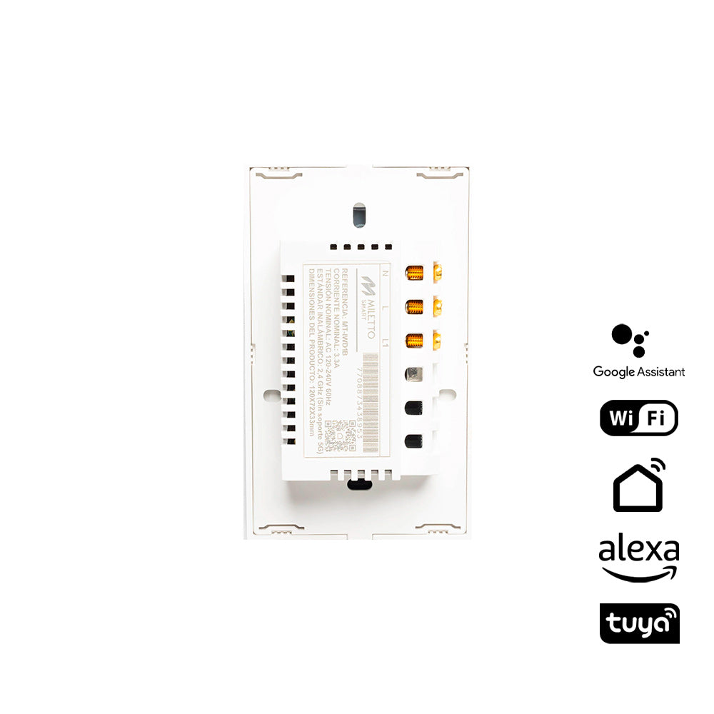 Interruptor sencillo inteligente Blanco Dimerizable
