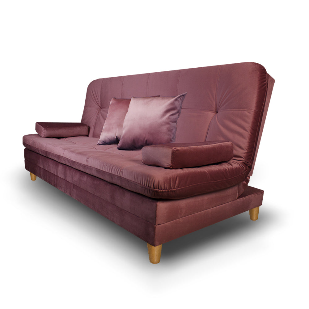 SofáCama Tous 3 Posiciones Tercio pelo Rosa + Cojines