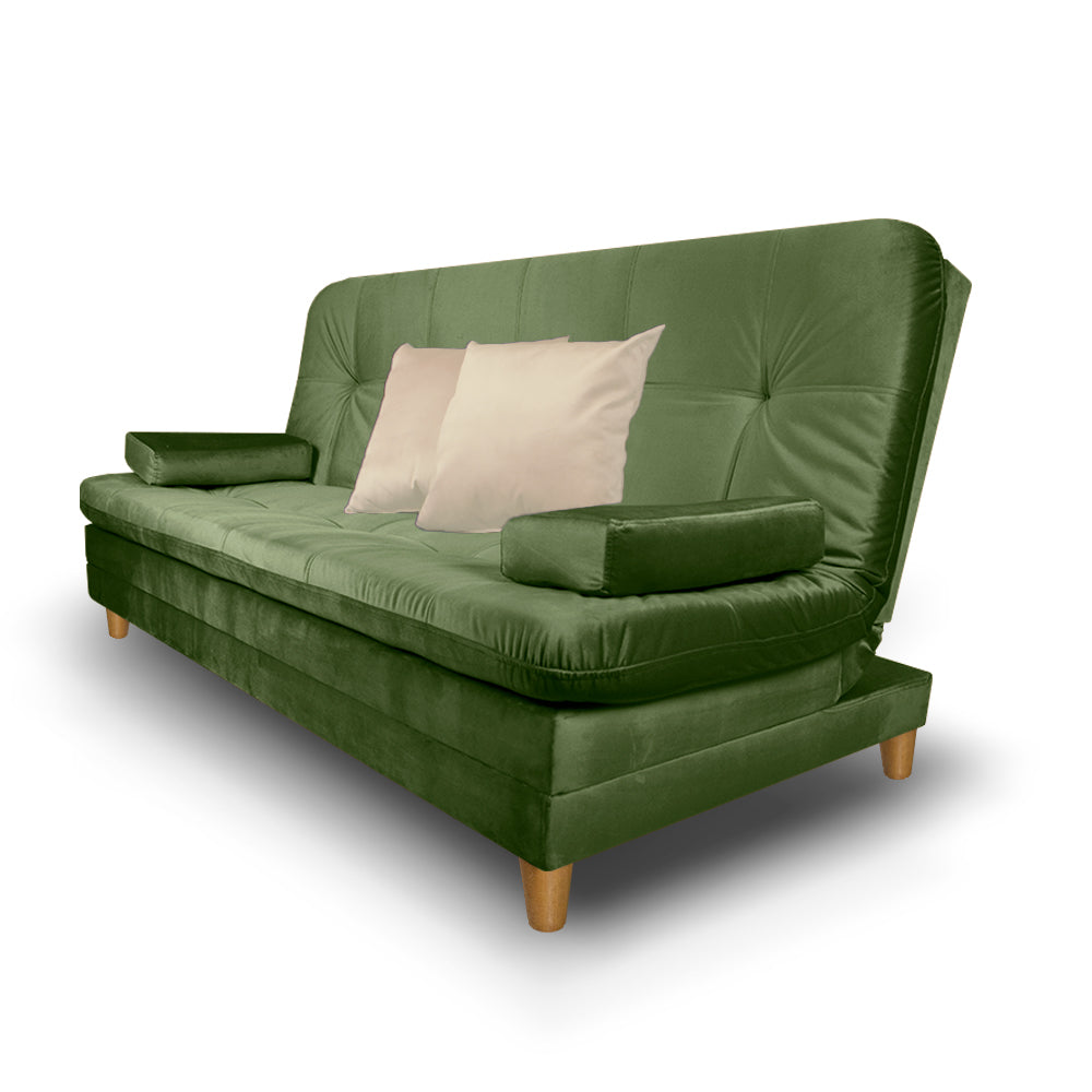 SofáCama Tous 3 Posiciones Tercio pelo Verde + Cojines
