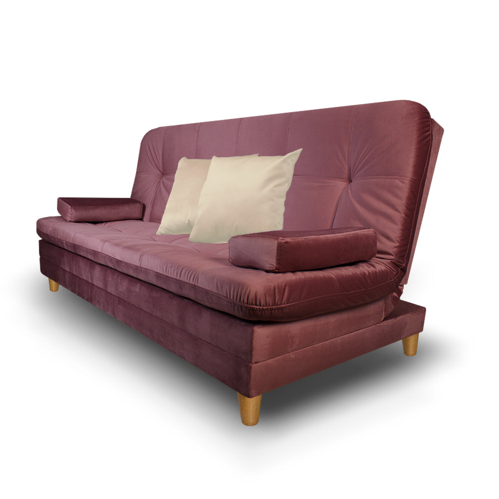 SofáCama Tous 3 Posiciones Tercio pelo Rosa + Cojines