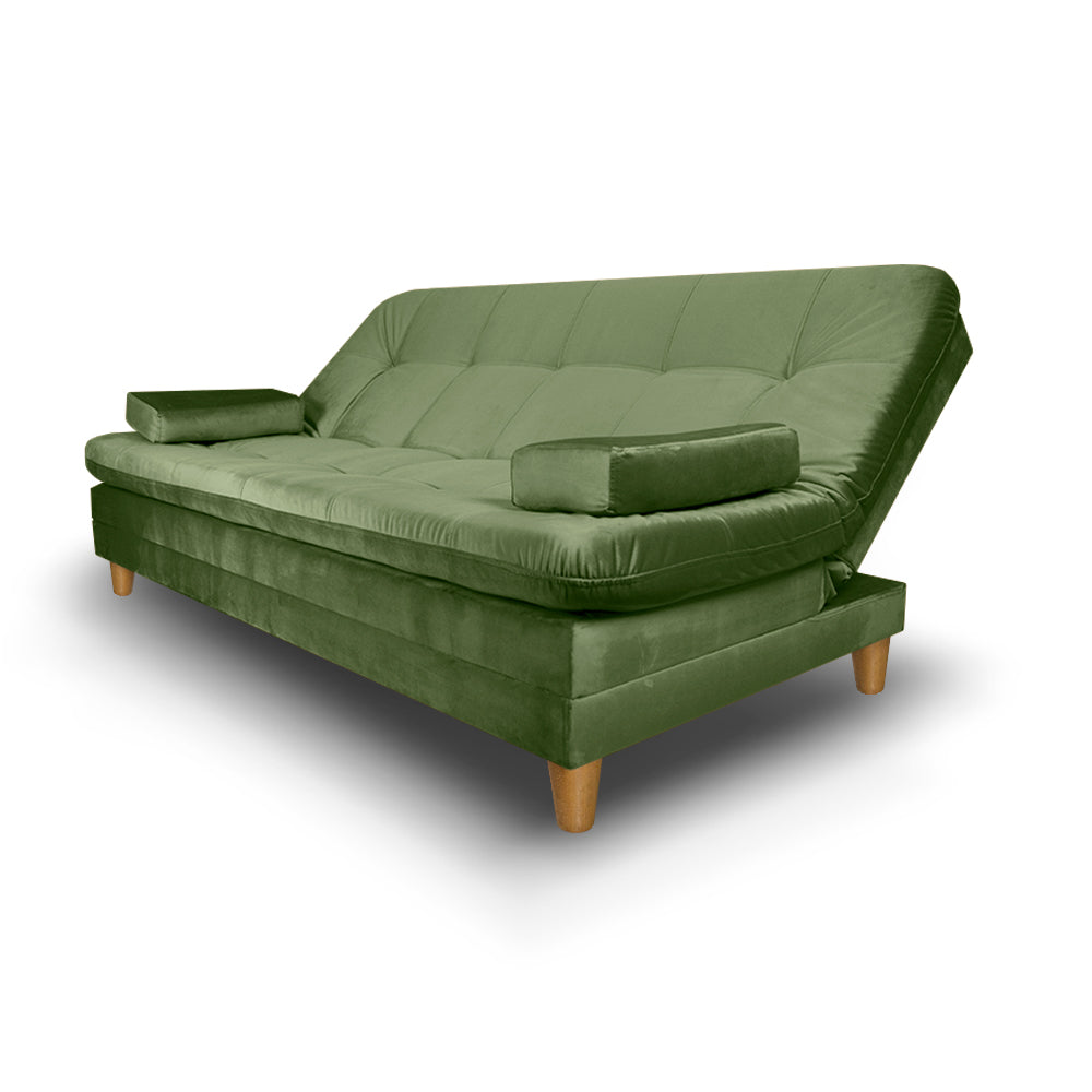 SofáCama Tous 3 Posiciones Tercio pelo Verde + Cojines