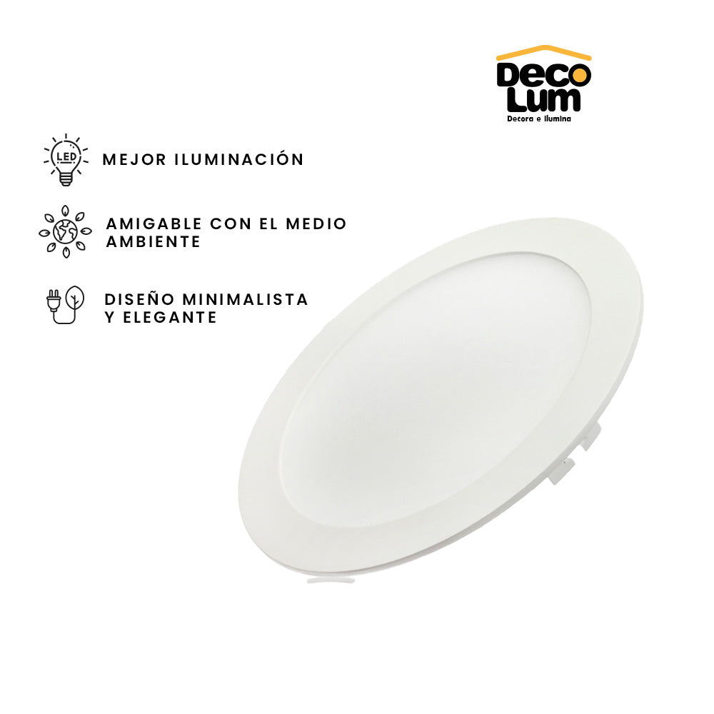 combo de Panel Led circular de 18w