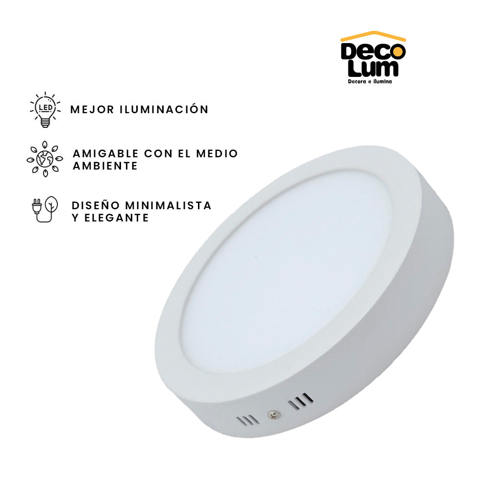 Panel de Sobreponer Led circular de 18w