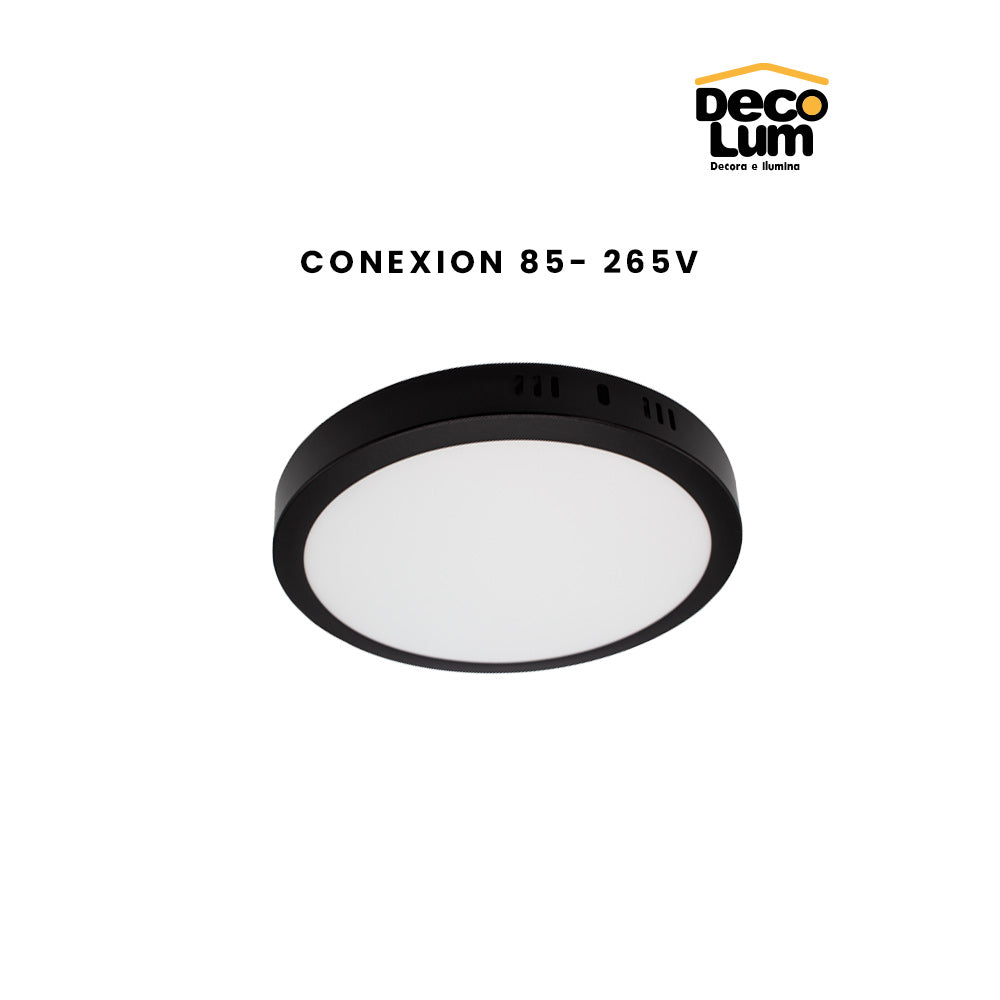 Panel de sobreponer Led circular de 6w En Negro
