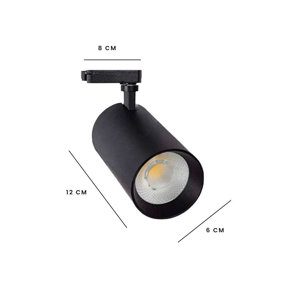 Kit Lámpara Tipo Spot Con Riel En Negro De 1mt X 3 Unid De 10w.
