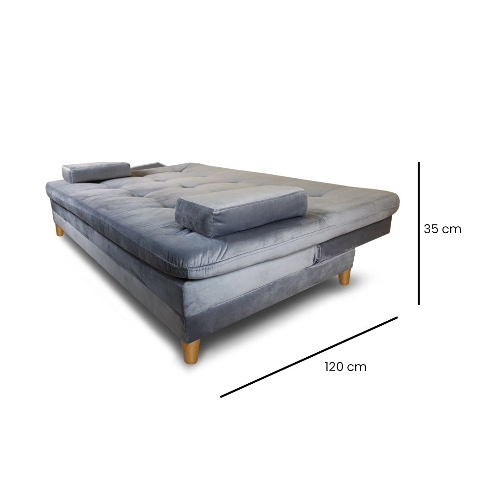 SofáCama Tous 3 Posiciones Tercio pelo Gris + Cojines