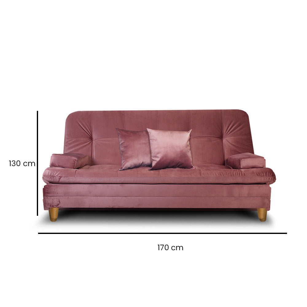 SofáCama Tous 3 Posiciones Tercio pelo Rosa + Cojines