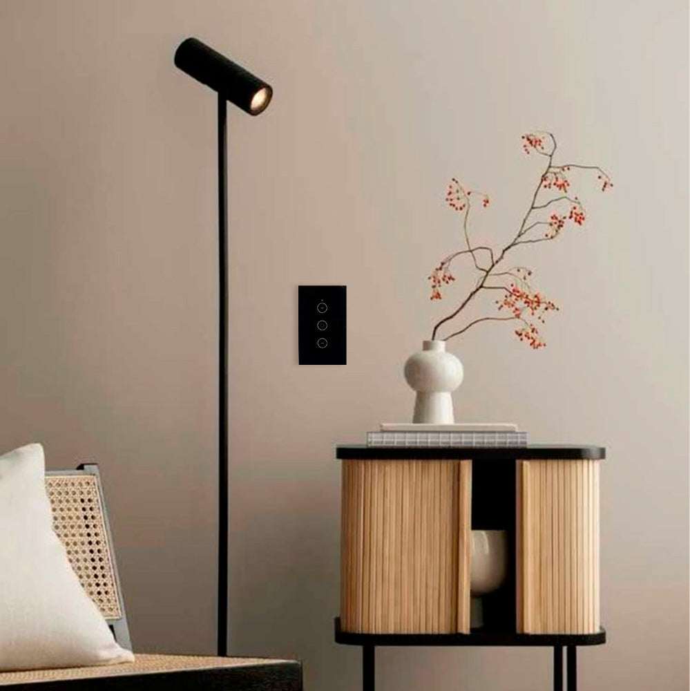 Interruptor sencillo inteligente Negro Dimerizable