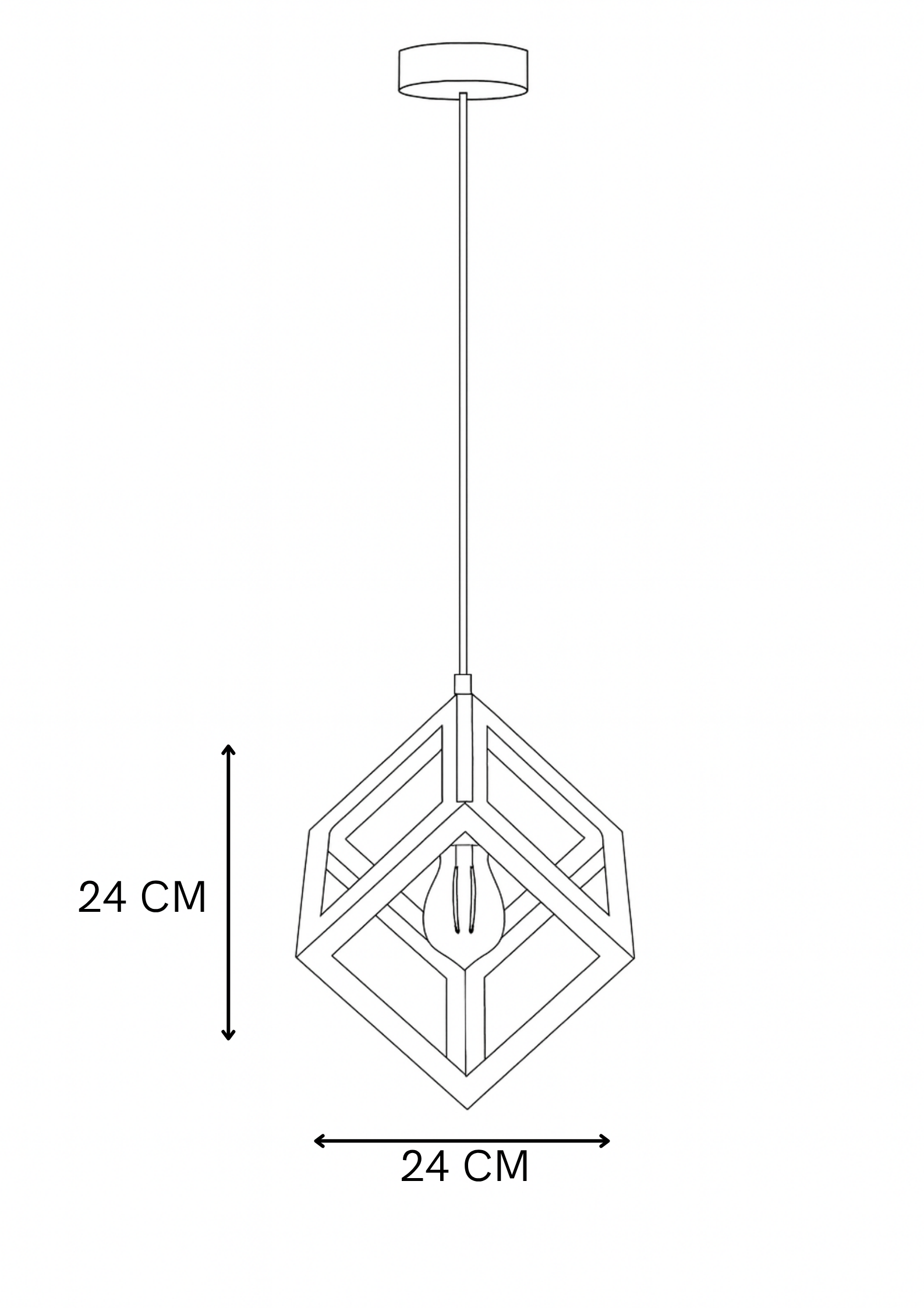 LAMPARA COLGANTE CUBO VINTAGE NEGRO