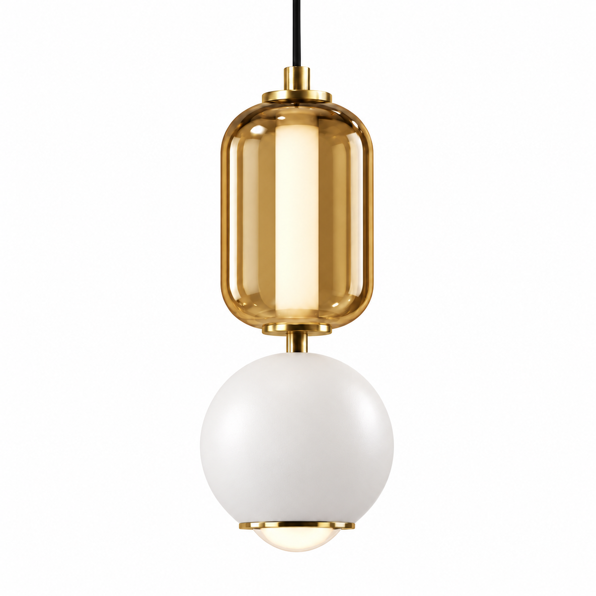 LAMPARA GLASS ORBIT BLANCO AMBAR