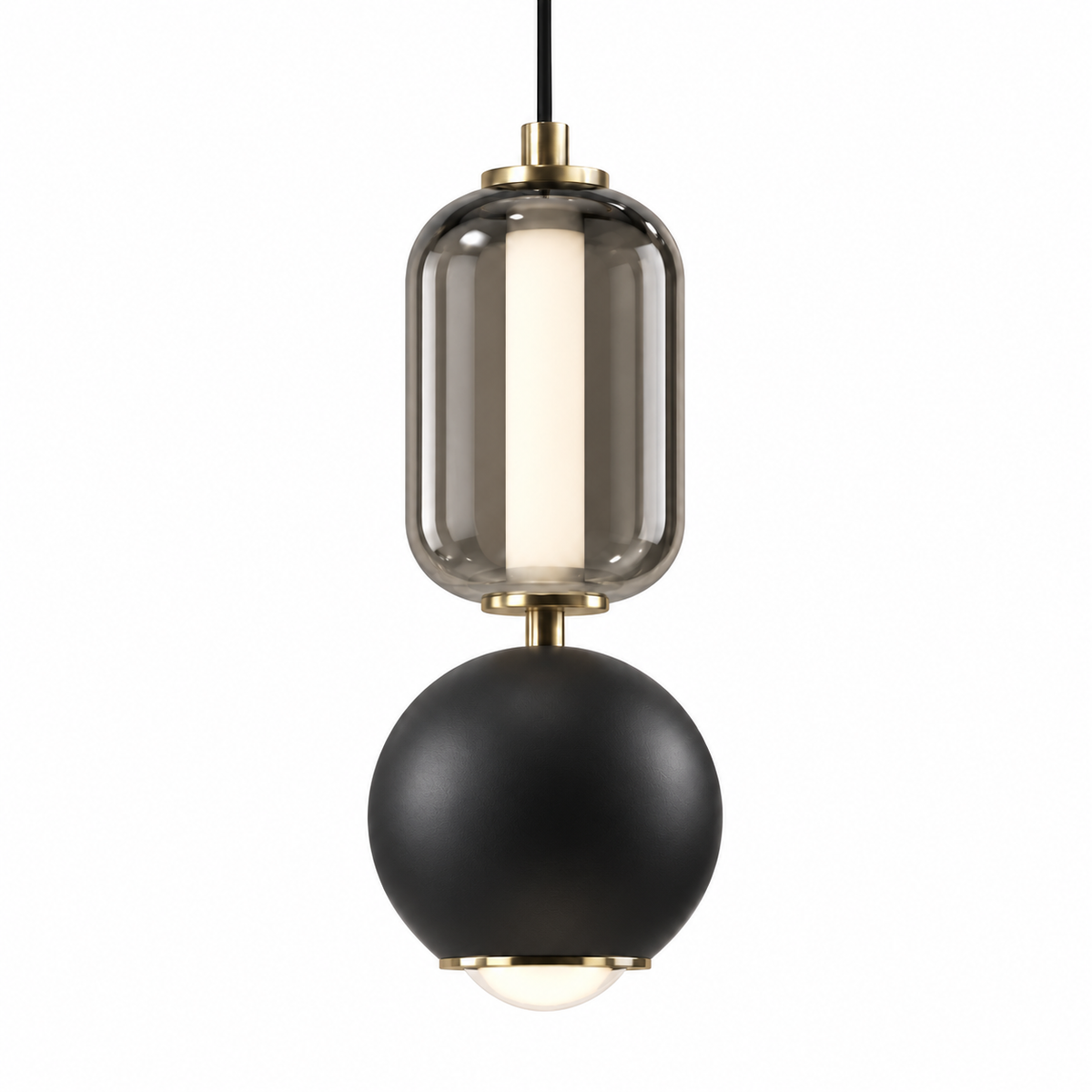 LAMPARA GLASS ORBIT NEGRO NIQUEL