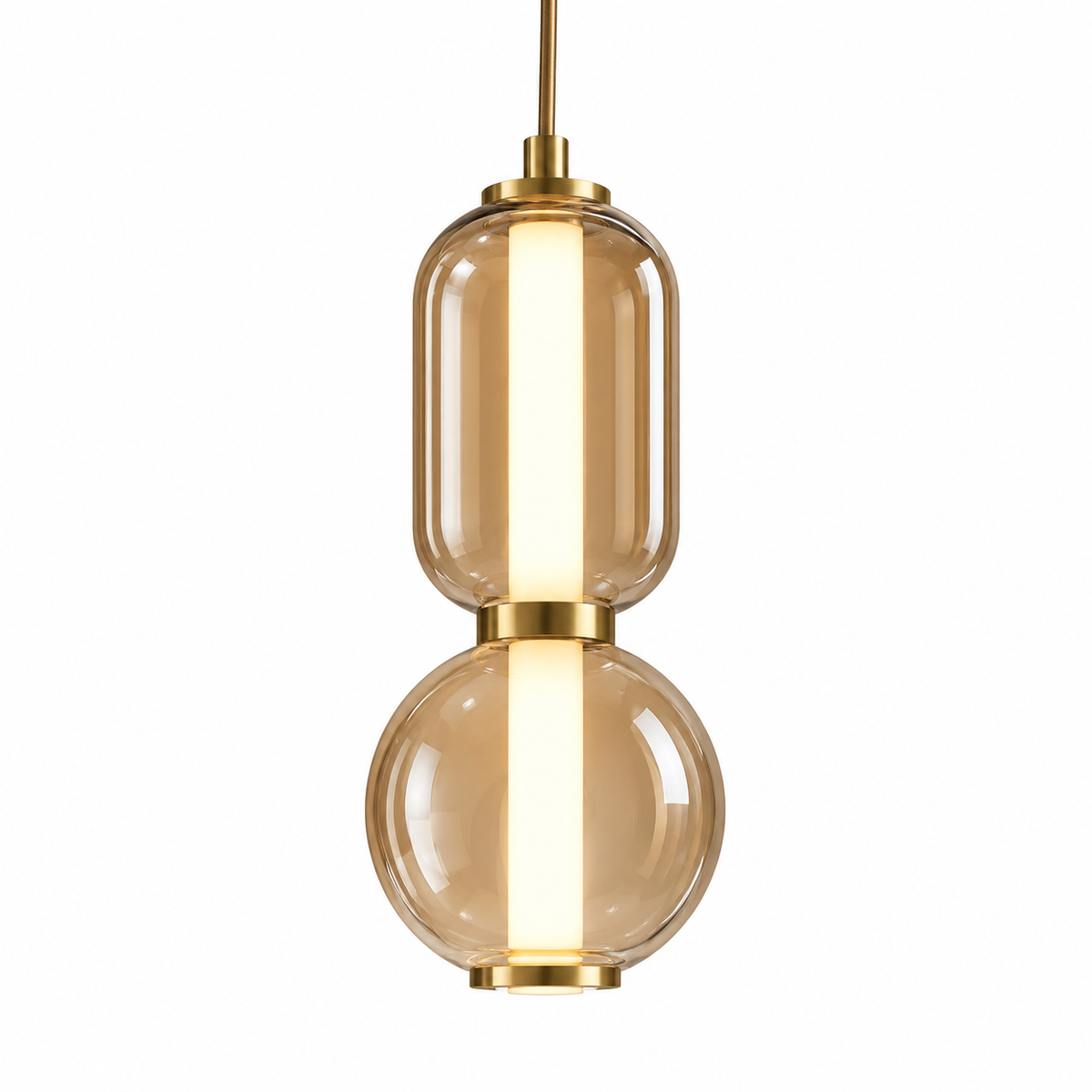 LAMPARA GLASS OVAL-ESFERA AMBAR