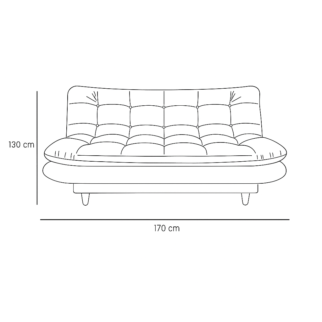 SofáCama 3 Posiciones Cosmo Lino negro