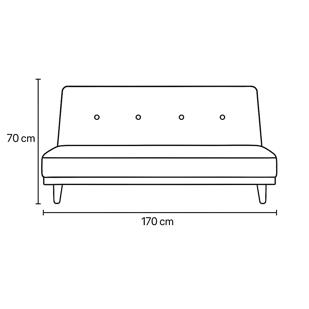 SofáCama Trump 3 Posiciones Tela Lino Gris con detalles