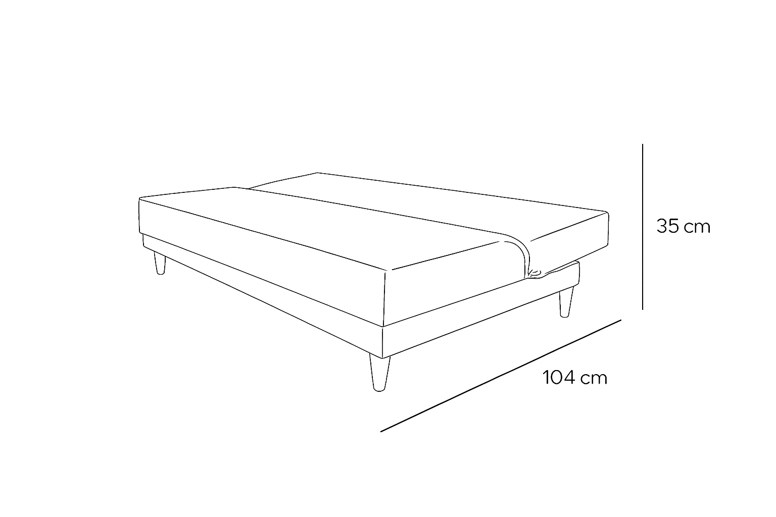 SofáCama Trump 3 Posiciones Tela Lino Negro