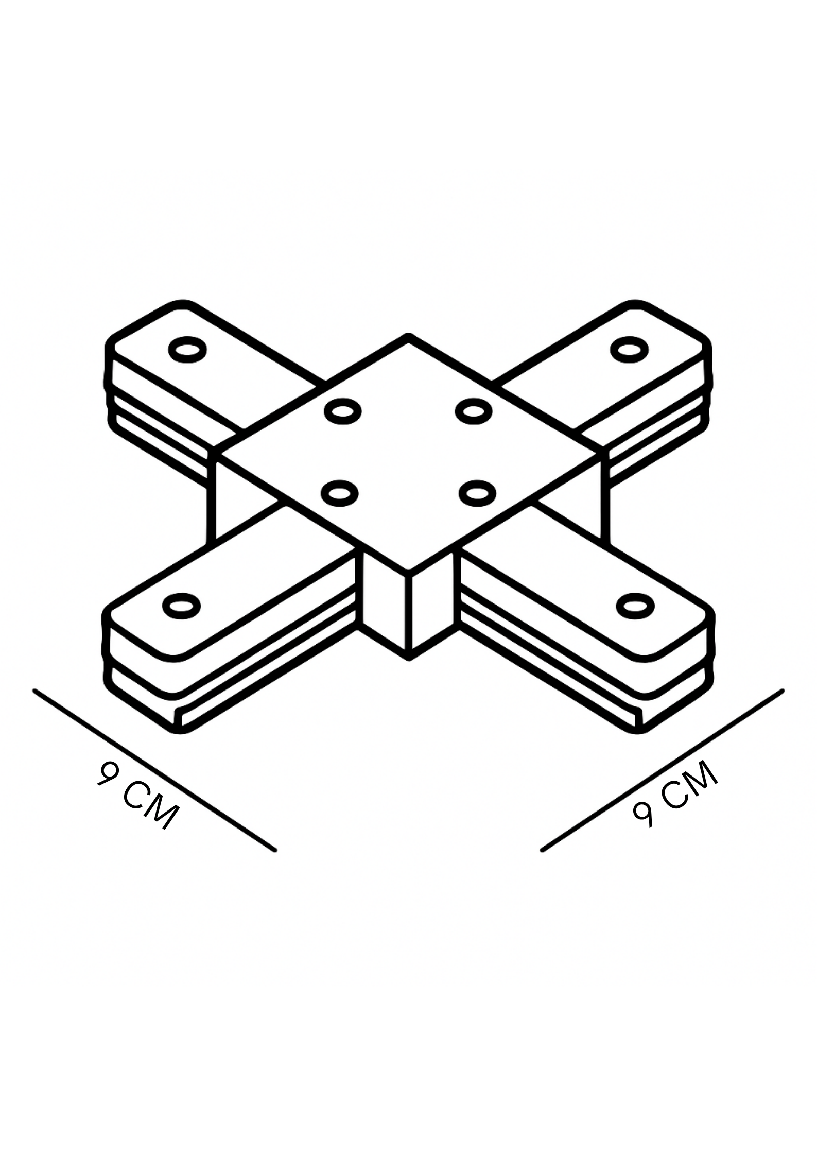UNION PARA RIEL EN CRUZ COLOR NEGRO