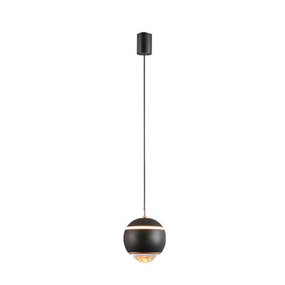 LAMPARA ESFERA BORDE LUZ NEGRO MATE