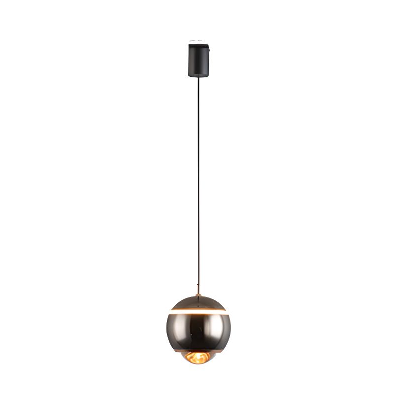 LAMPARA ESFERA BORDE LUZ NEGRO BRILLANTE