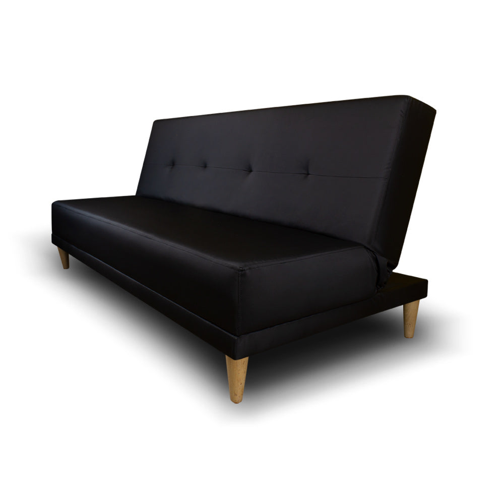 SofáCama Trump 3 Posiciones Tela Lino Negro