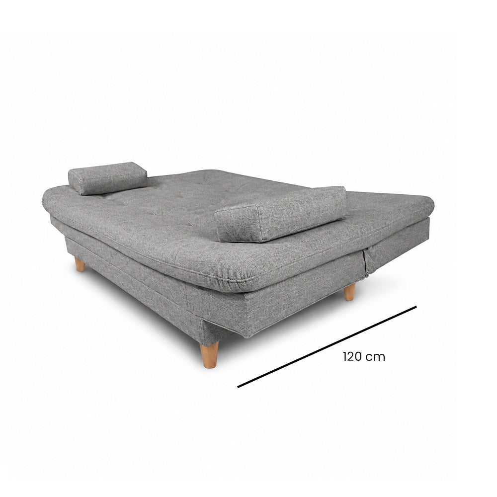 SofáCama Wook 3 Posiciones Tela Lino Gris