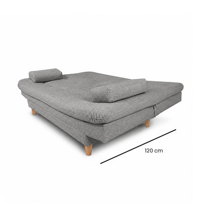 SofáCama Wook 3 Posiciones Tela Lino Gris