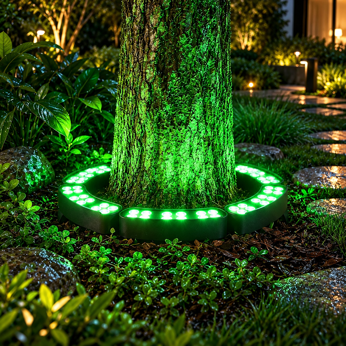 ANILLA LED PARA JARDINES Luz verde