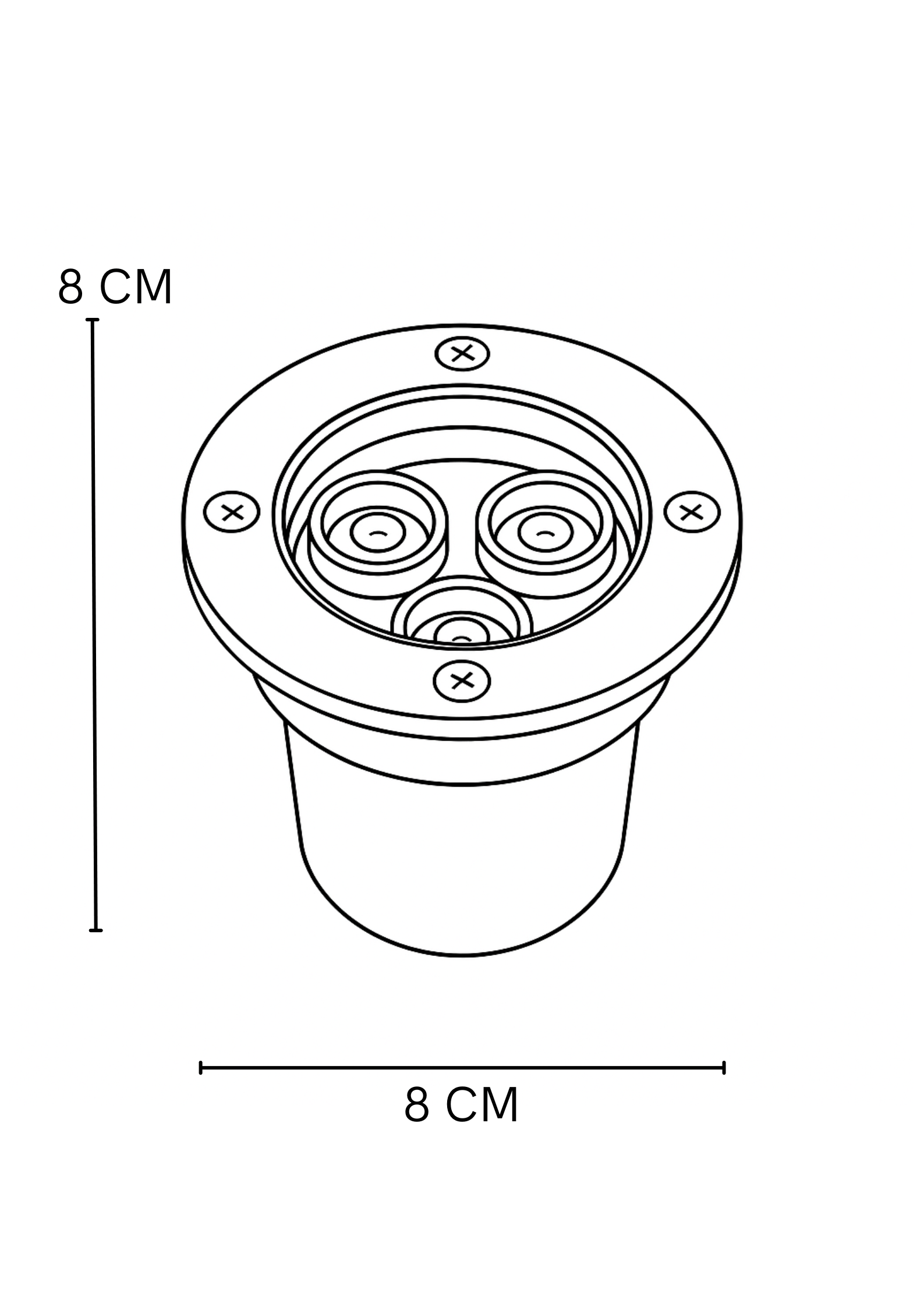 Bala de piso LB Luz Cálida 3w