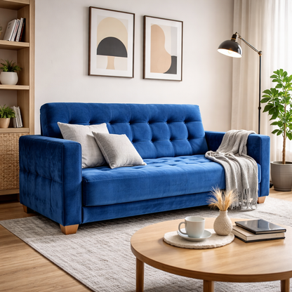 SofáCama key 3 Posiciones Tercio pelo Azul