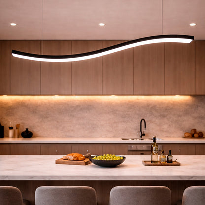 LAMPARA LINEAL CURVA SNAKE NEGRA