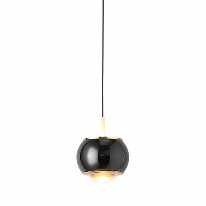 LAMPARA SEMIESFERA NEGRO BRILLANTE