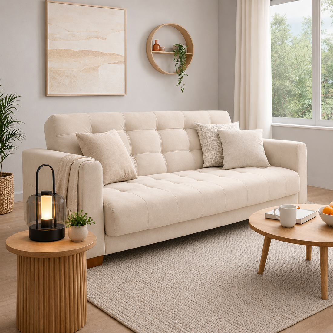 SofáCama key 3 Posiciones Tercio pelo Beige